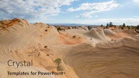 Presentation with sandstone - PPT theme having sandstone-formations-in-utah-usa background and a coral colored foreground