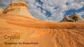  Presentation with sandstone - Presentation featuring sandstone-formations-in-utah-usa background and a gold colored foreground