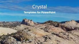  Presentation with sandstone - PPT theme featuring sandstone-formations-in-utah-usa background and a teal colored foreground