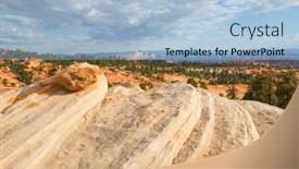  Presentation with sandstone - Presentation theme with sandstone-formations-in-utah-usa background and a light blue colored foreground