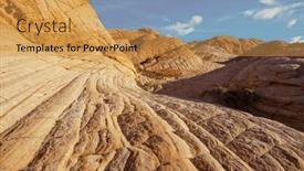  Presentation with sandstone - Presentation design consisting of sandstone-formations-in-utah-usa background and a gold colored foreground