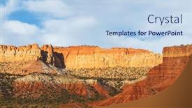  Presentation with sandstone - Slide deck consisting of sandstone-formations-in-utah-usa background and a light blue colored foreground
