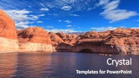  Presentation with water ship - Amazing PPT layouts having sandstone picturesque artificial huge reservoir backdrop and a  colored foreground