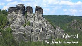  Presentation with sandstone - Colorful slide deck enhanced with sandstone rock formation at bastei germany backdrop and a tawny brown colored foreground