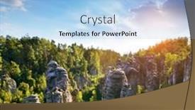  Presentation with czechia - Slide deck with sandstone-rock-in-prachovske-skaly background and a light blue colored foreground