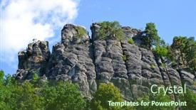  Presentation with czech republic - Theme featuring sandstone-rocks-in-mala-skala background and a tawny brown colored foreground