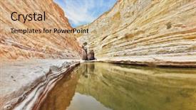  Presentation with cold water - Theme consisting of sandstone walls and cold stream background and a coral colored foreground
