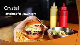  Presentation with craft - Slide deck enhanced with sandwich-and-french-fried-potatoes background and a black colored foreground