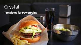  Presentation with craft - Slides having sandwich-and-french-fried-potatoes background and a black colored foreground