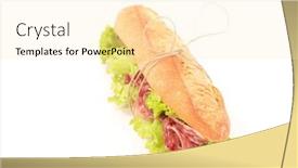  Presentation with sandwich - PPT theme with sandwich-baguette-with-lettuce background and a blonde colored foreground