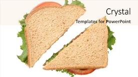  Presentation with cute sandwich - PPT theme consisting of sandwich cut in half cutout background and a lemonade colored foreground