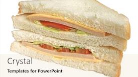  Presentation with done - PPT layouts featuring sandwich done in a simple way on a isolated white background background and a lemonade colored foreground