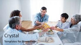  Presentation with toasting - Beautiful theme featuring glasses of orange juice while backdrop and a light blue colored foreground