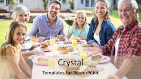  Presentation with cheerful - PPT layouts having burger free - portrait of cheerful family sitting background and a lemonade colored foreground