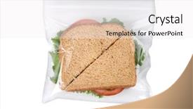  Presentation with plastic bag - PPT layouts enhanced with sandwich in plastic bag cutout background and a white colored foreground