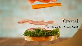  Presentation with freeze - Slides having sandwich-ingredients-falling-freeze-motion background and a coral colored foreground