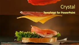  Presentation with freeze - Theme enhanced with sandwich-ingredients-falling-freeze-motion background and a tawny brown colored foreground
