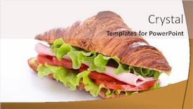  Presentation with frames isolated on white brown - Audience pleasing slides consisting of sandwich isolated on white backdrop and a lemonade colored foreground