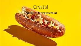  Presentation with minimal - Presentation design consisting of sandwich-levitation-on-yellow-background background and a light gray colored foreground