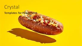  Presentation with minimal - Colorful presentation design enhanced with sandwich-levitation-on-yellow-background backdrop and a light gray colored foreground