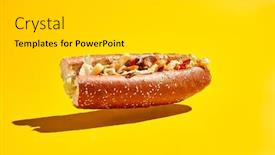  Presentation with minimal - Presentation design with sandwich-levitation-on-yellow-background background and a light gray colored foreground