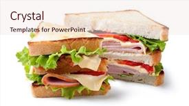  Presentation with hydroponics vegetables hydroponic vegetable - Theme with sandwich with bacon and vegetables background and a  colored foreground