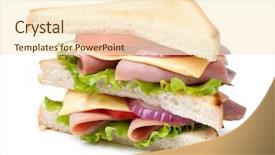  Presentation with hydroponics vegetables hydroponic vegetable - Theme having sandwich with bacon and vegetables background and a  colored foreground