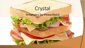  Presentation with bacon - Theme enhanced with ham burger - sandwich with bacon and vegetables background and a blonde colored foreground