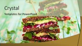 Presentation with avocado - Presentation theme enhanced with sandwich with beet cheese avocado background and a soft green colored foreground