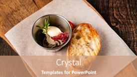  Presentation with liver - Cool new PPT theme with sandwich-with-butter-and-liver backdrop and a coral colored foreground