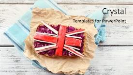  Presentation with great britain - PPT layouts having sandwich with flag of great background and a lemonade colored foreground