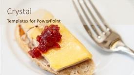  Presentation with foie - Presentation design with sandwich-with-foie-gras background and a lemonade colored foreground