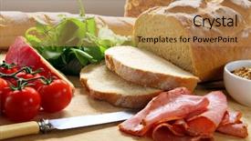  Presentation with sandwich - PPT theme featuring sandwich with fresh-slice background and a coral colored foreground