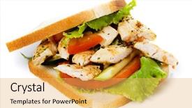  Presentation with chicken little chicks - PPT theme featuring grilled chicken breast isolated background and a yellow colored foreground