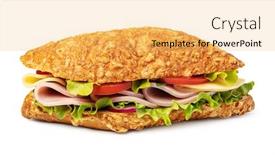  Presentation with sandwich - Cool new PPT layouts with sandwich-with-ham-isolated backdrop and a yellow colored foreground