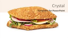  Presentation with sandwich - Slides featuring sandwich-with-ham-isolated background and a yellow colored foreground
