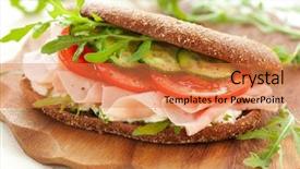  Presentation with agriculture cucumber - PPT layouts featuring sandwich with ham tomato cucumber background and a coral colored foreground