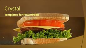  Presentation with lettuce - Slides with sandwich-with-lettuce-tomato-ham background and a tawny brown colored foreground