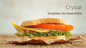  Presentation with lettuce - PPT theme featuring sandwich-with-lettuce-tomato-ham background and a lemonade colored foreground