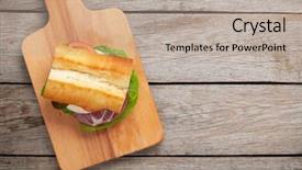  Presentation with cream cheese and fruit sandwich - Amazing PPT theme having sandwich with salad ham cheese backdrop and a mint green colored foreground