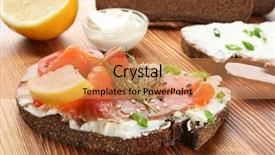  Presentation with cream cheese and fruit sandwich - Amazing slides having sandwich with salmon and creamy backdrop and a coral colored foreground