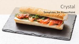  Presentation with sandwich - Amazing slide set having sandwich with salmon backdrop and a lemonade colored foreground