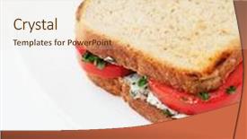  Presentation with salty - Cool new presentation theme with sandwich with tomatoes and salty cheese backdrop and a lemonade colored foreground