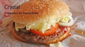  Presentation with mobile and paper - Audience pleasing theme consisting of sandwich wrappers - fastfood hamburger bun on paper backdrop and a  colored foreground