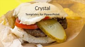  Presentation with pickle - PPT theme having sandwich wrappers - homemade hamburger with pickle background and a  colored foreground