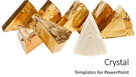  Presentation with triangle - Beautiful slide deck featuring sandwich wrappers - triangle piece of cheese backdrop and a white colored foreground