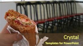  Presentation with clipping - PPT theme having sandwich wrappers - turkey sub w clipping path background and a  colored foreground