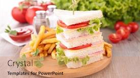  Presentation with sandwich - Amazing PPT theme having sandwich backdrop and a coral colored foreground