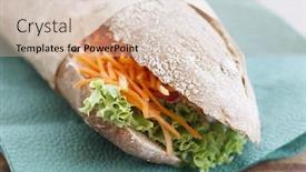  Presentation with sandwich - Amazing slides having sandwich backdrop and a soft green colored foreground