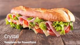  Presentation with sandwich - Audience pleasing PPT theme consisting of sandwich backdrop and a violet colored foreground